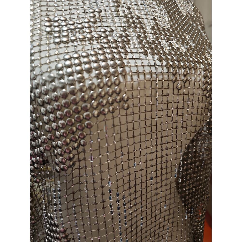 Ralph Lauren Purple Label Maritza Blouse Mesh Studs Jewels Womens 2 Rhinestones - Picture 5 of 16